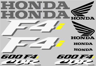 Honda F4i Decal Set 2001 Model 4 Colour